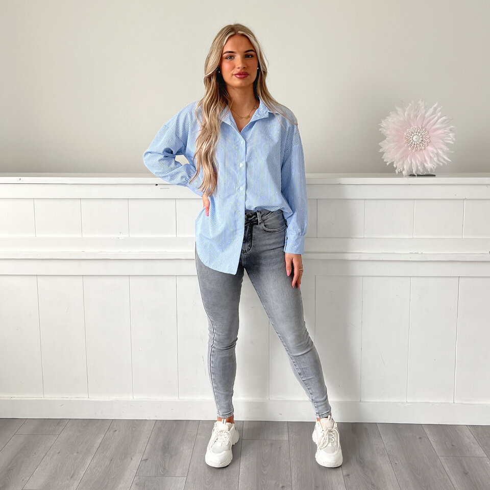 Noah Diamantjes Blouse Blauw