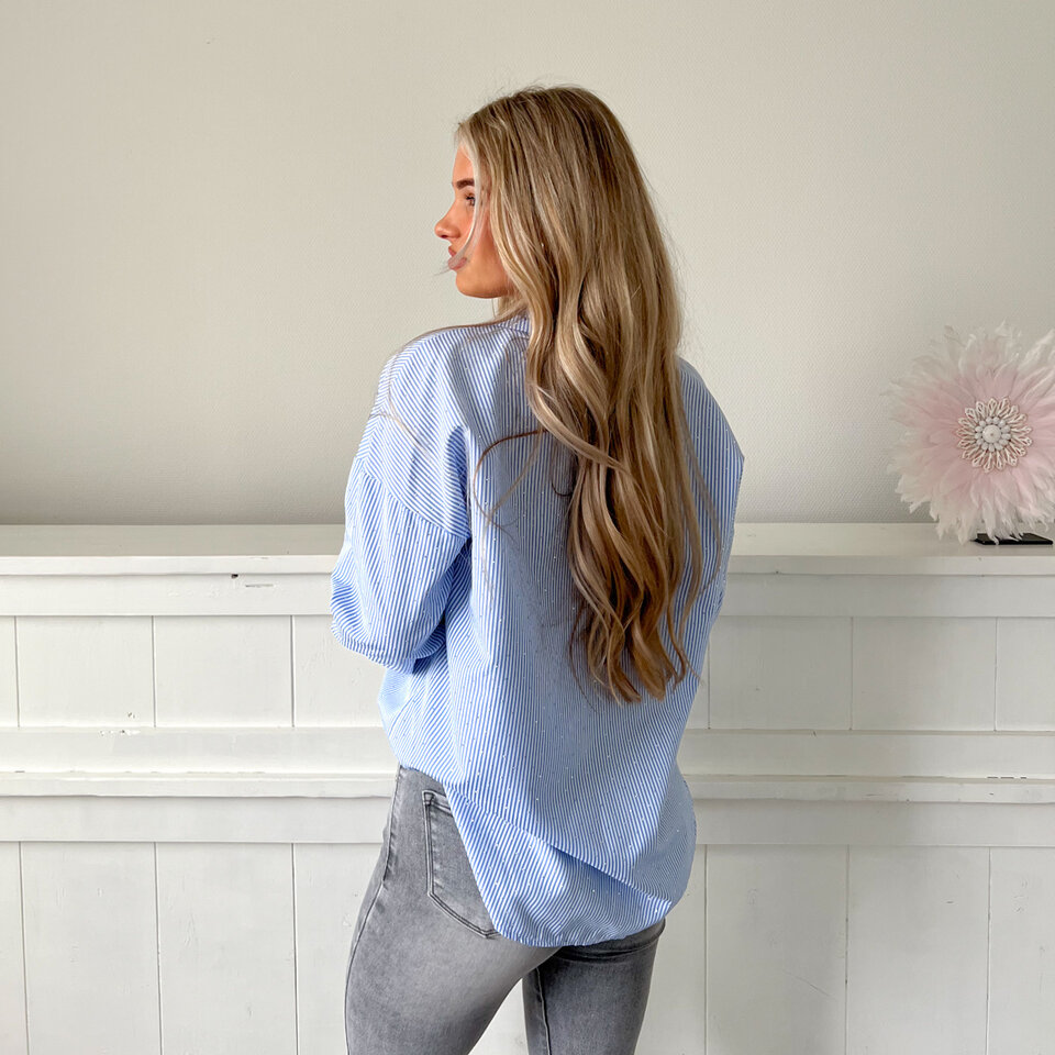 Noah Diamantjes Blouse Blauw