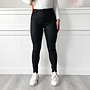 Skinny Mat Coated Broek Zwart