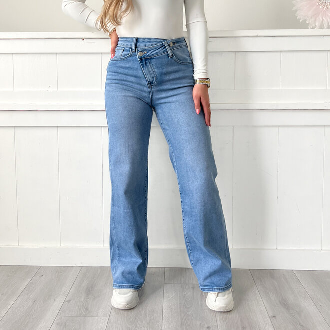 Indy Wide Leg Jeans Blauw