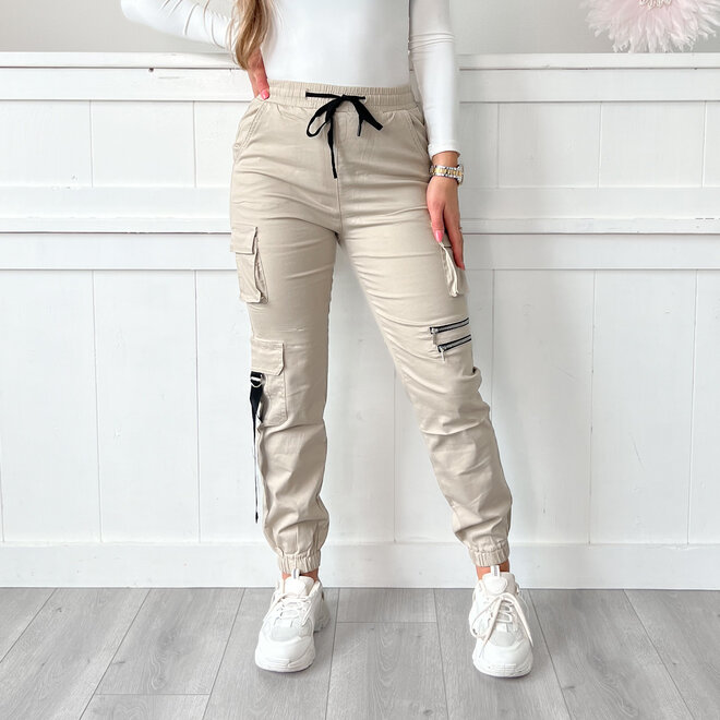 Lizz Cargo Broek Beige