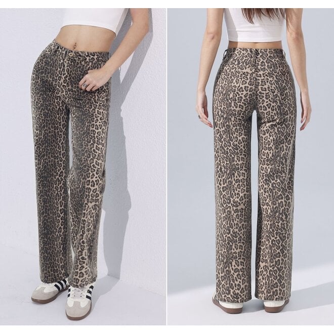 Hello Miss Leopard Jeans Bruin