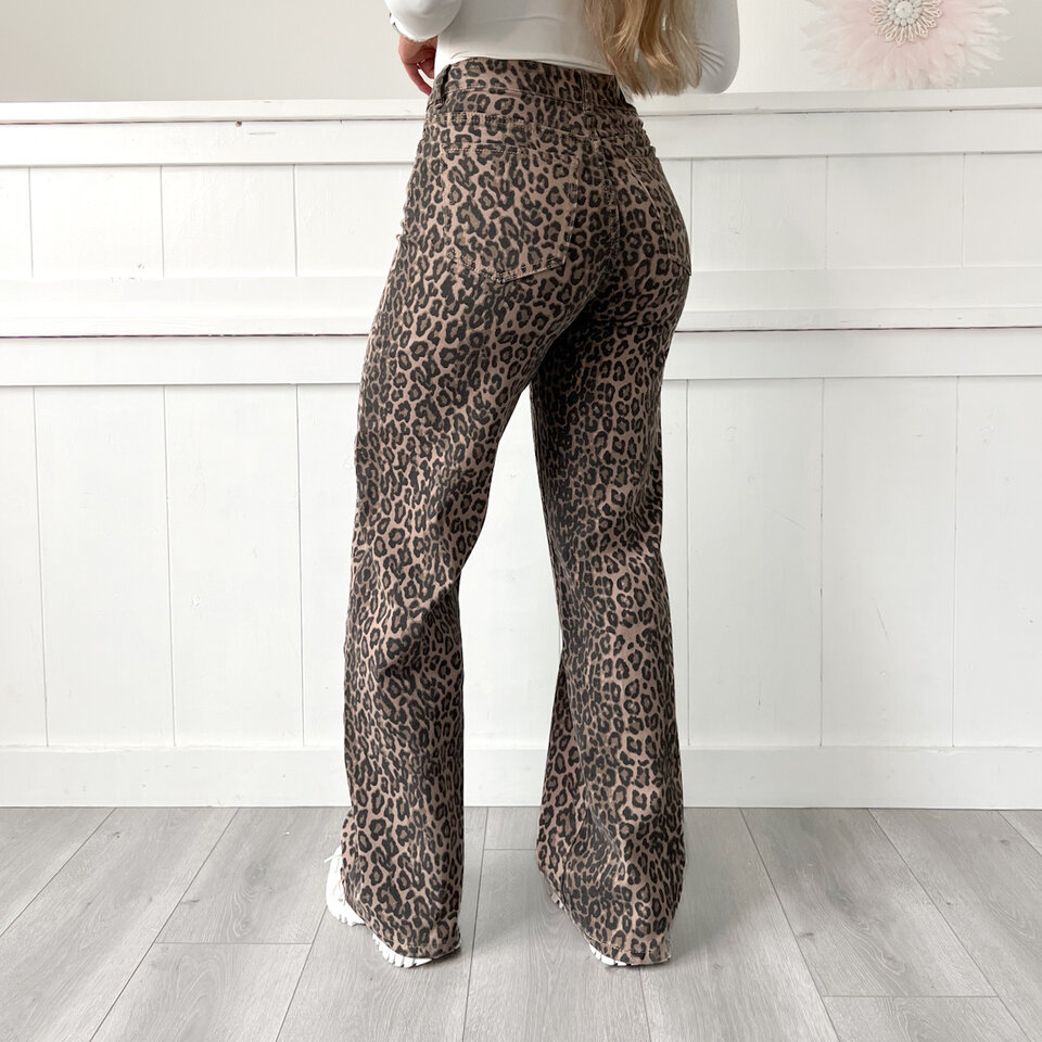 Hello Miss Leopard Jeans Bruin