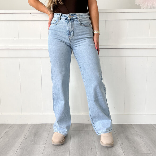 Selma Wide Leg Jeans Blauw