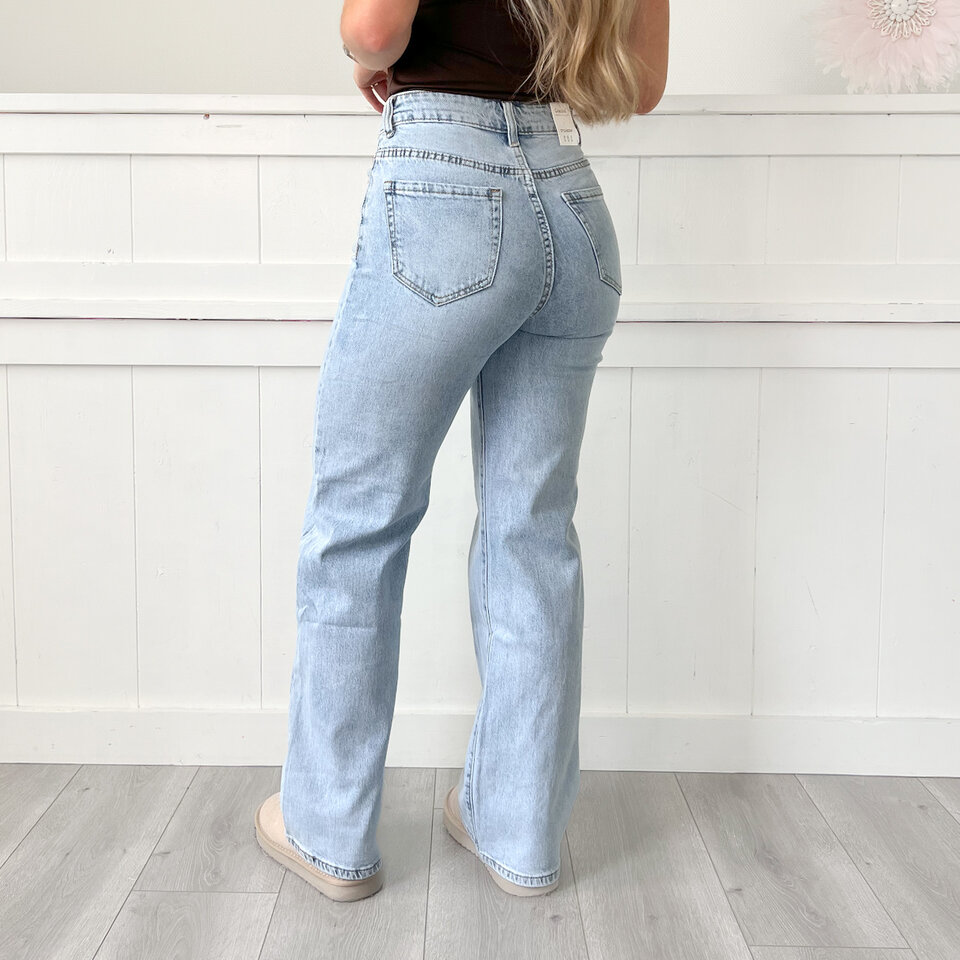 Selma Wide Leg Jeans Blauw