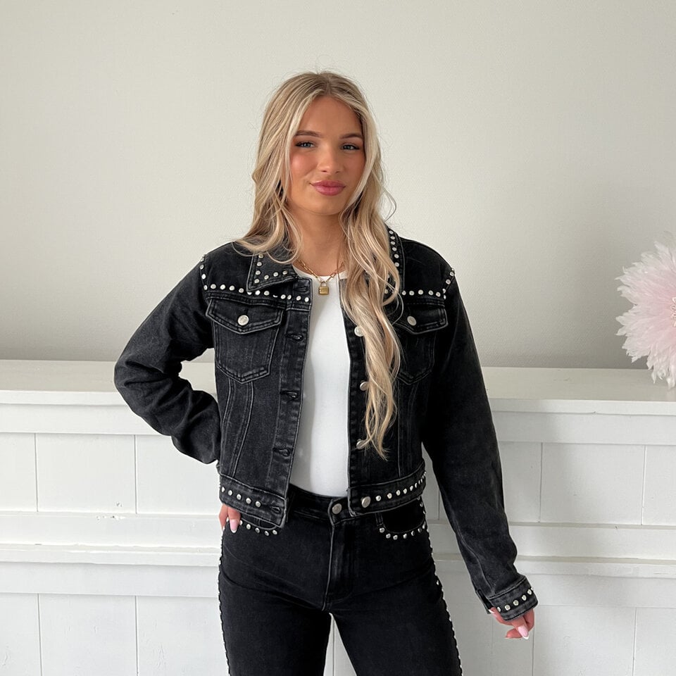 Kathy Studs Spijkerjasje Zwart