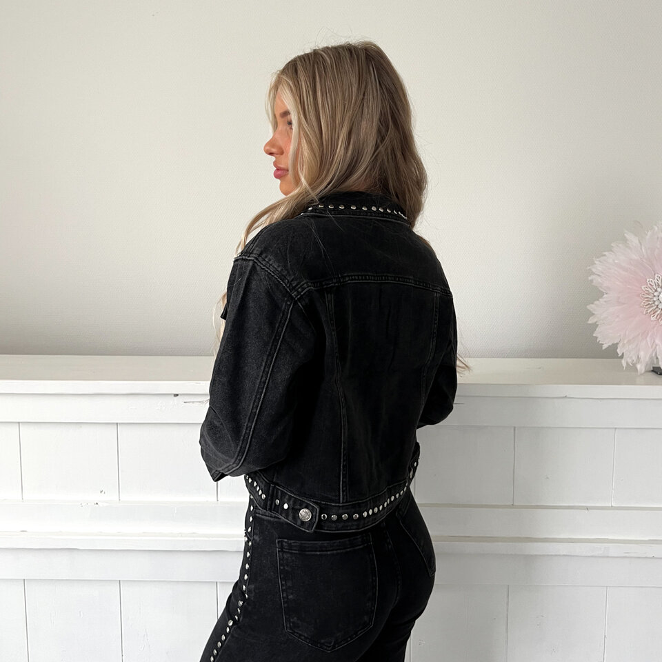 Kathy Studs Spijkerjasje Zwart
