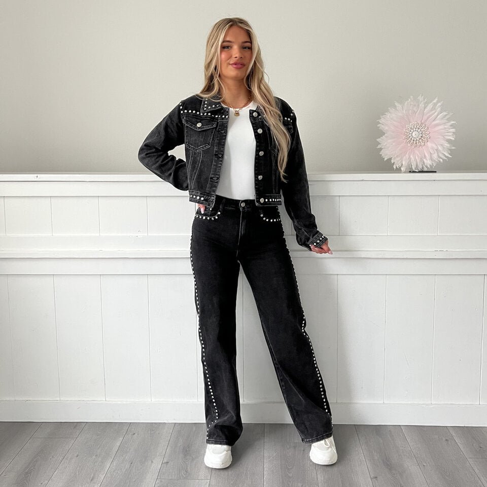 Kathy Studs Spijkerjasje Zwart