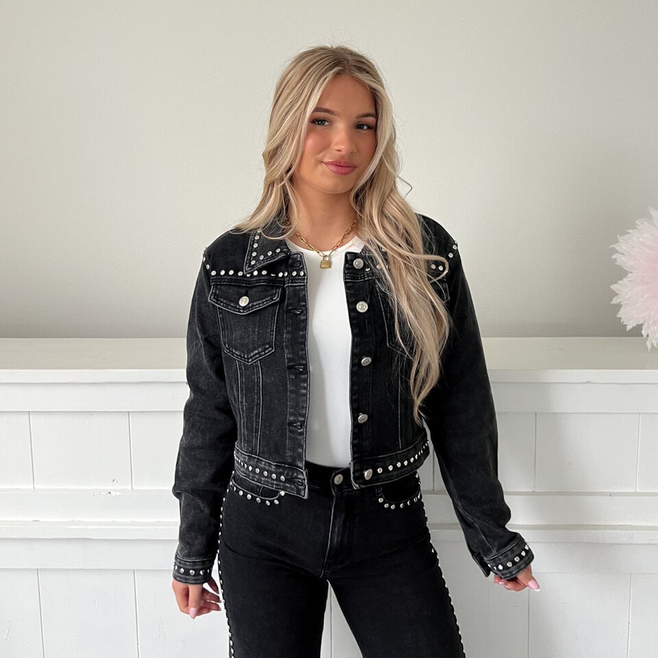 Kathy Studs Spijkerjasje Zwart