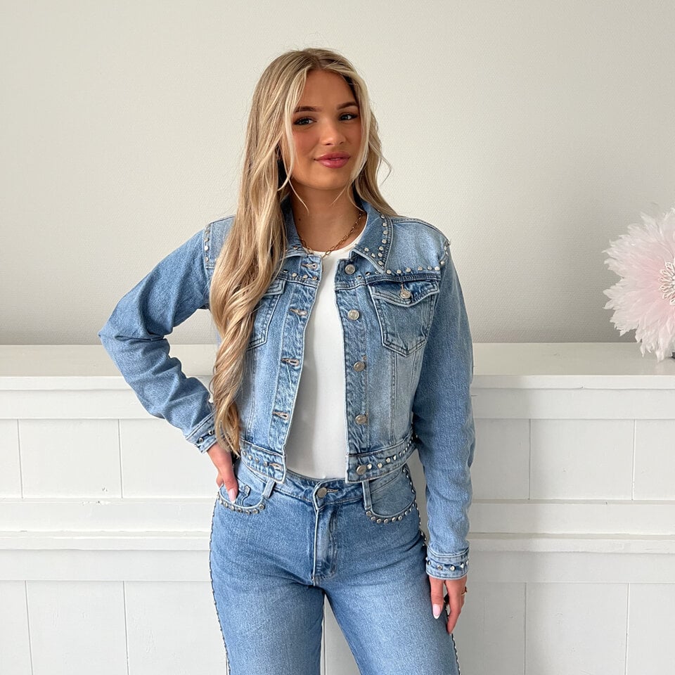 Kathy Studs Spijkerjasje Blauw