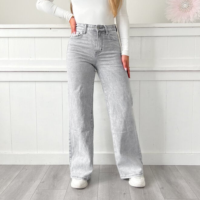 Myrthe Wide Leg Jeans Grijs