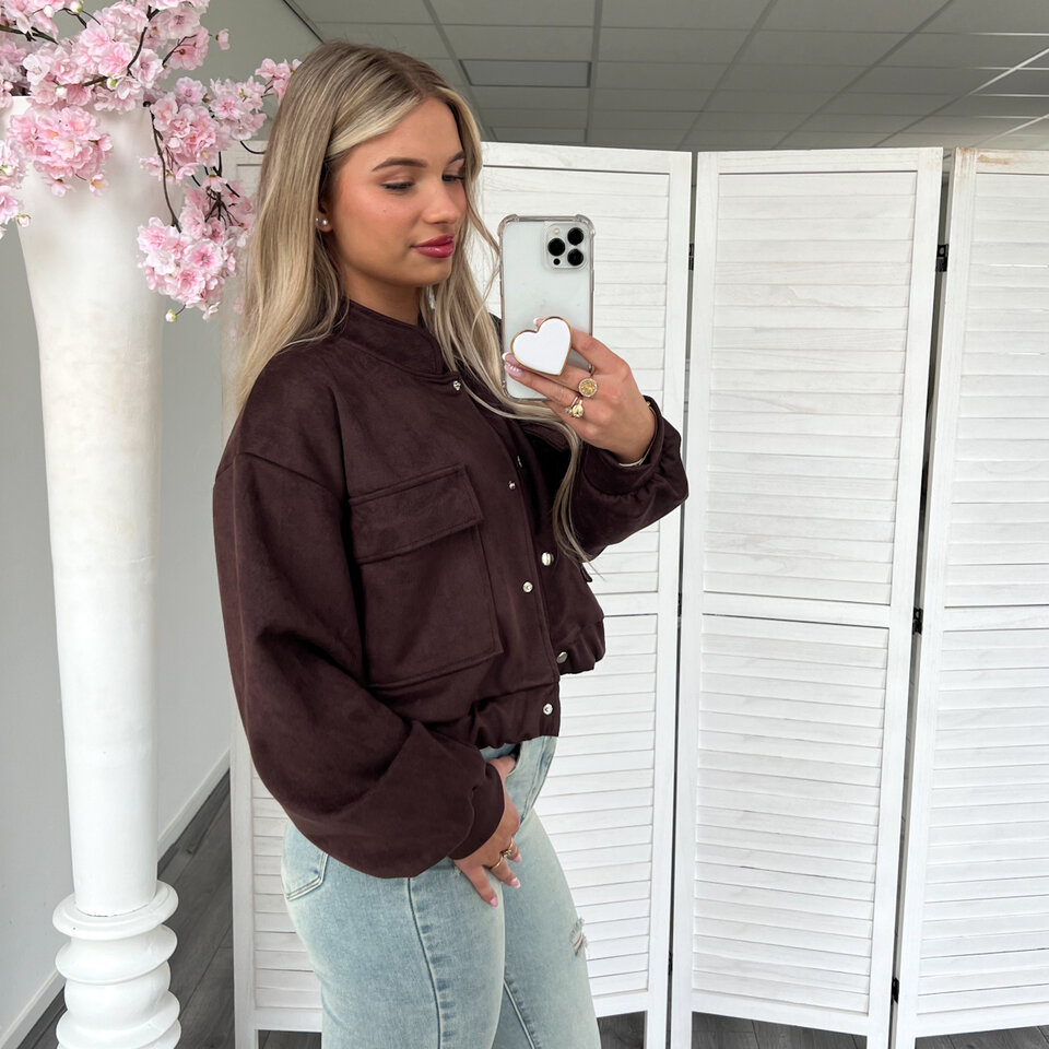 Suede Bomber Jasje Bruin