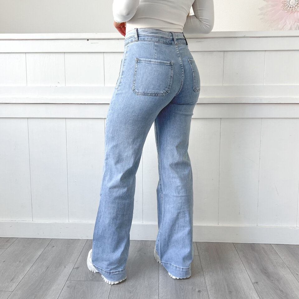 Tiffany Wide Leg Jeans Blauw