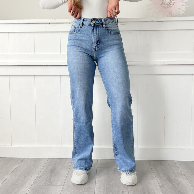 Quincy Wide Leg Jeans Blauw