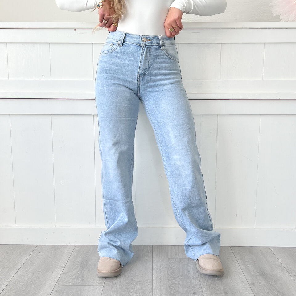 Fara Wide Leg Jeans Blauw Tall