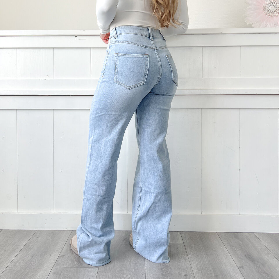 Fara Wide Leg Jeans Blauw Tall