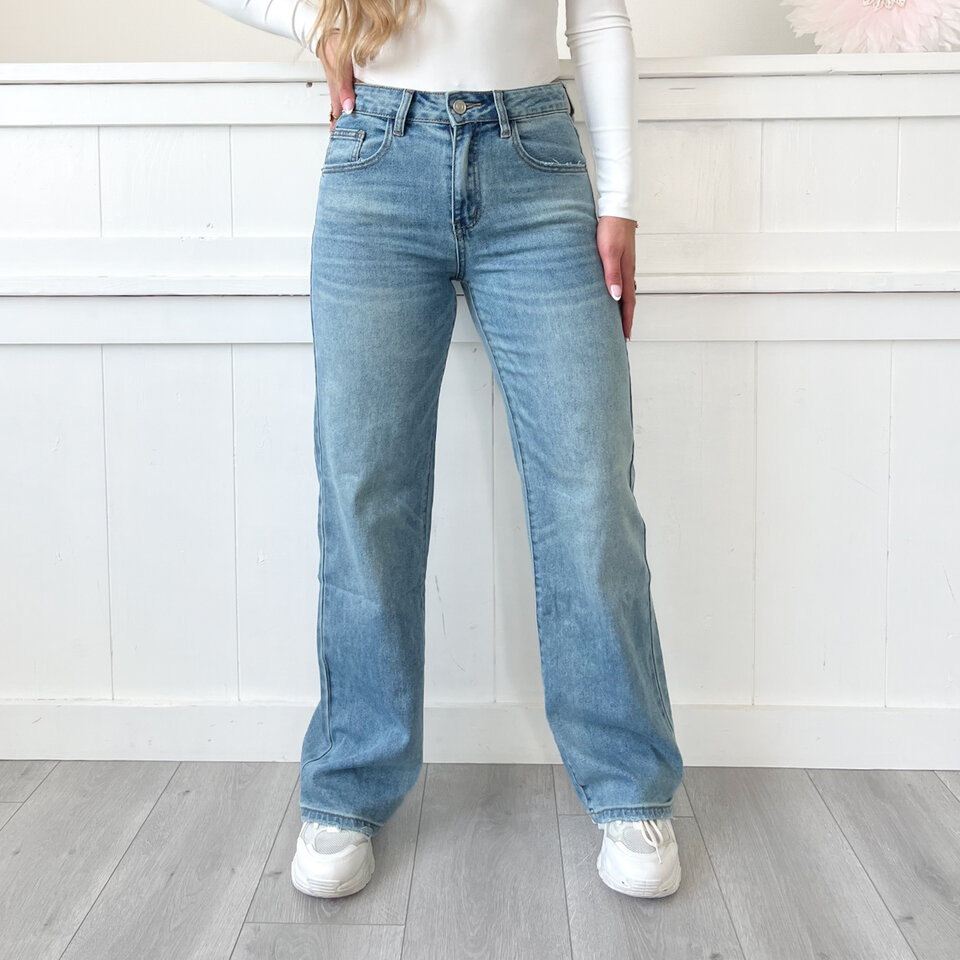 Pleun Straight Leg Jeans Blauw