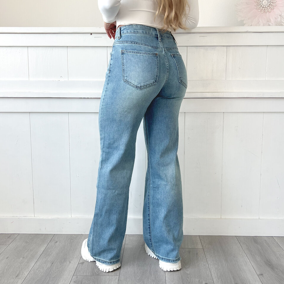 Pleun Straight Leg Jeans Blauw