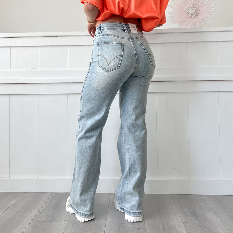 Demi Wide Leg Jeans Blauw