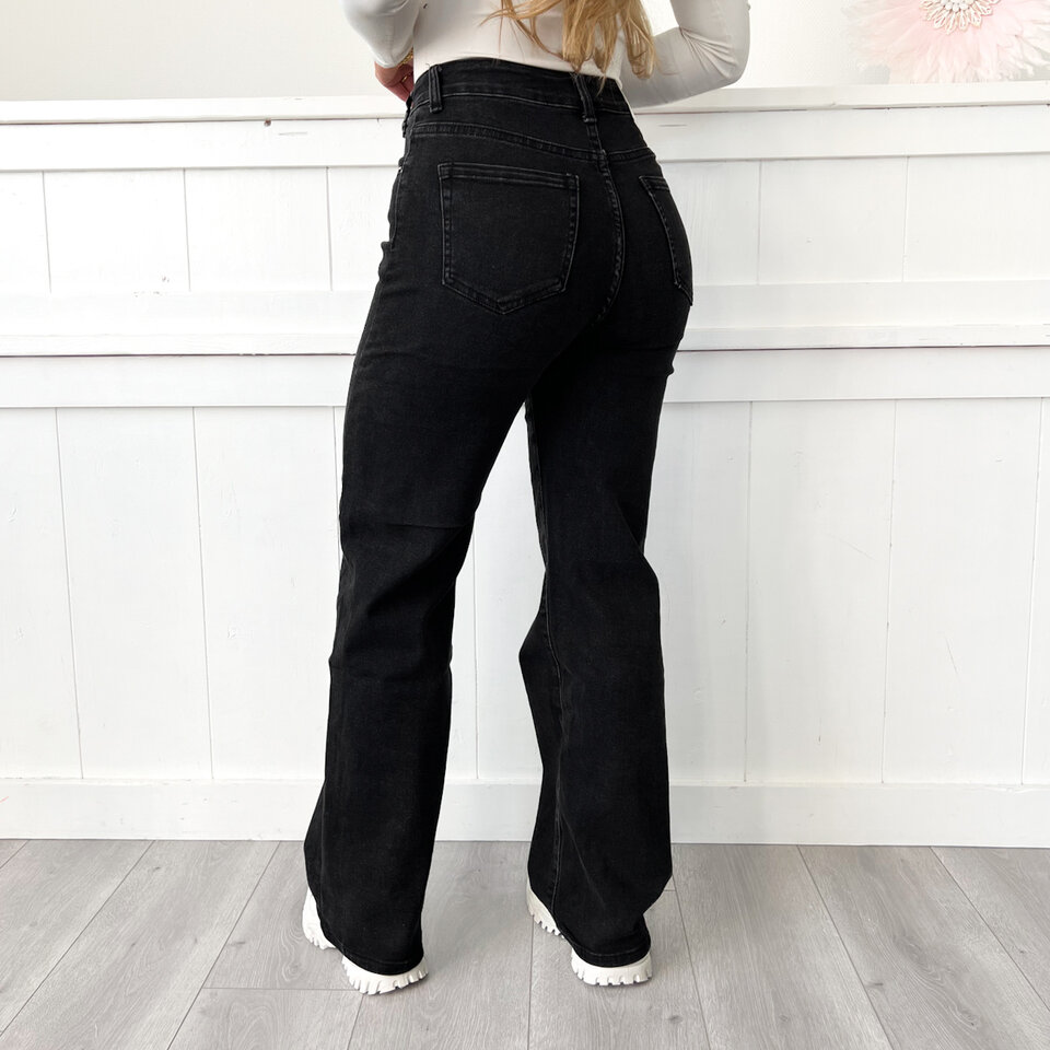 Jennifer Wide Leg Jeans Zwart
