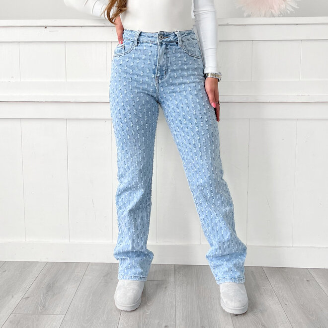 Yasmin Wide Leg Jeans Blauw