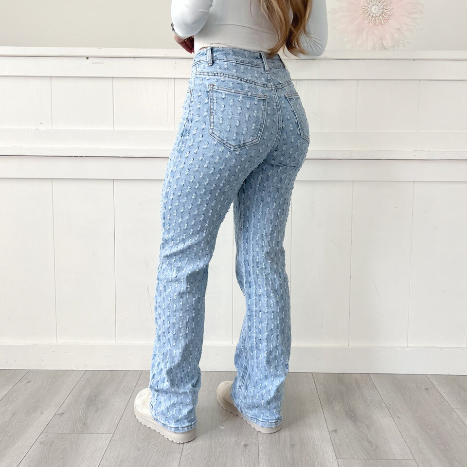 Yasmin Wide Leg Jeans Blauw