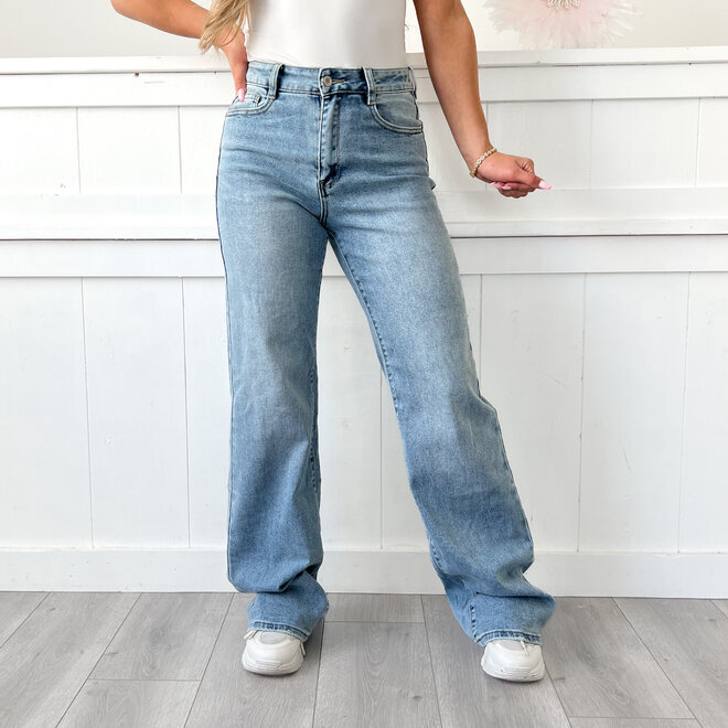 Maaike Wide Leg Jeans Blauw Tall