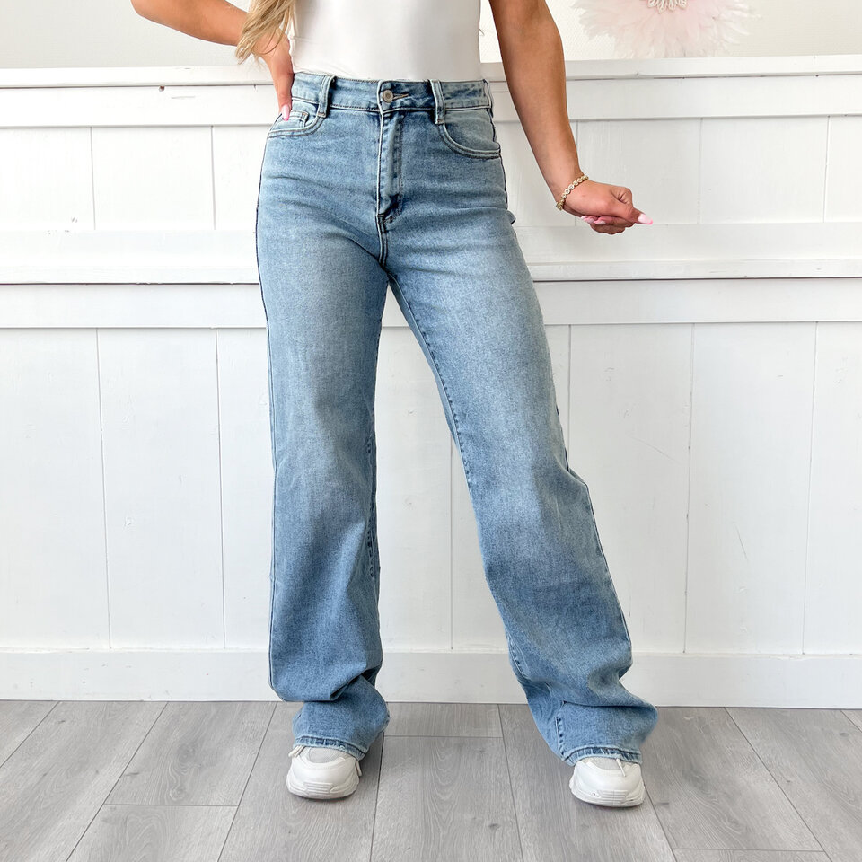Maaike Wide Leg Jeans Blauw Tall