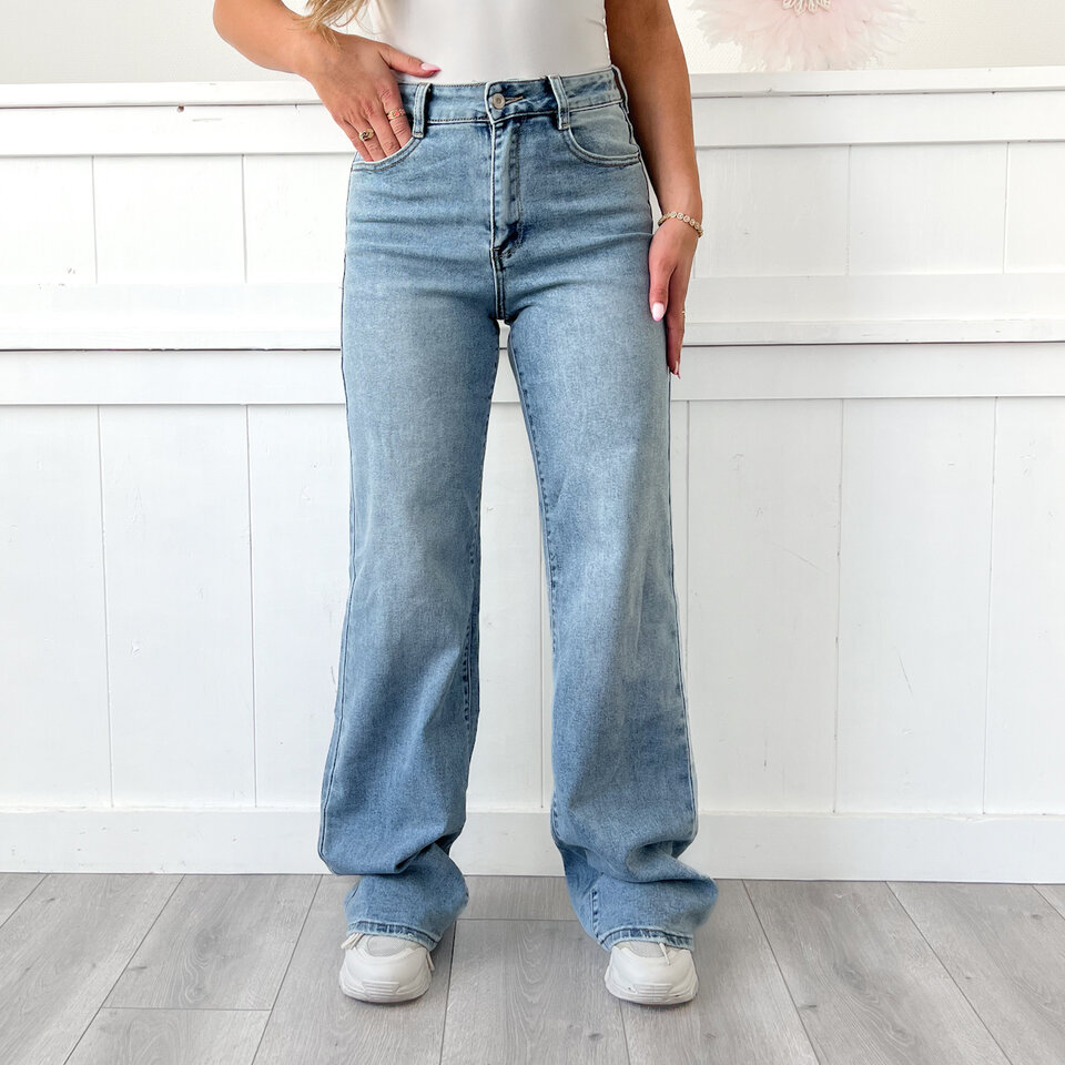 Maaike Wide Leg Jeans Blauw Tall