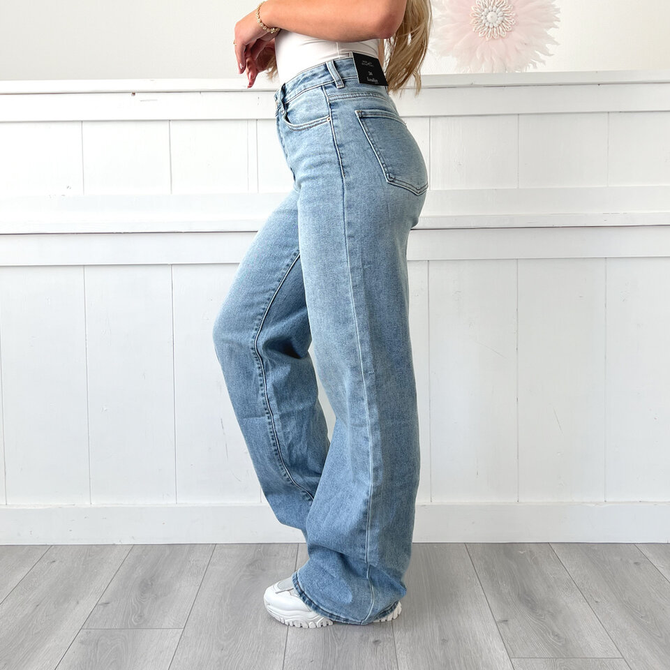 Maaike Wide Leg Jeans Blauw Tall