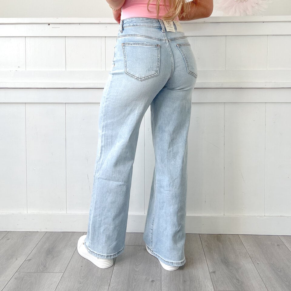 Rianne Wide Leg Jeans Blauw