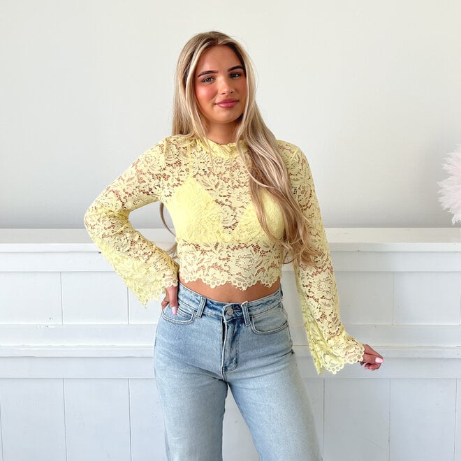 Kirsten Lace Top Geel