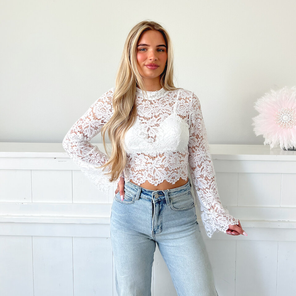 Kirsten Lace Top Wit