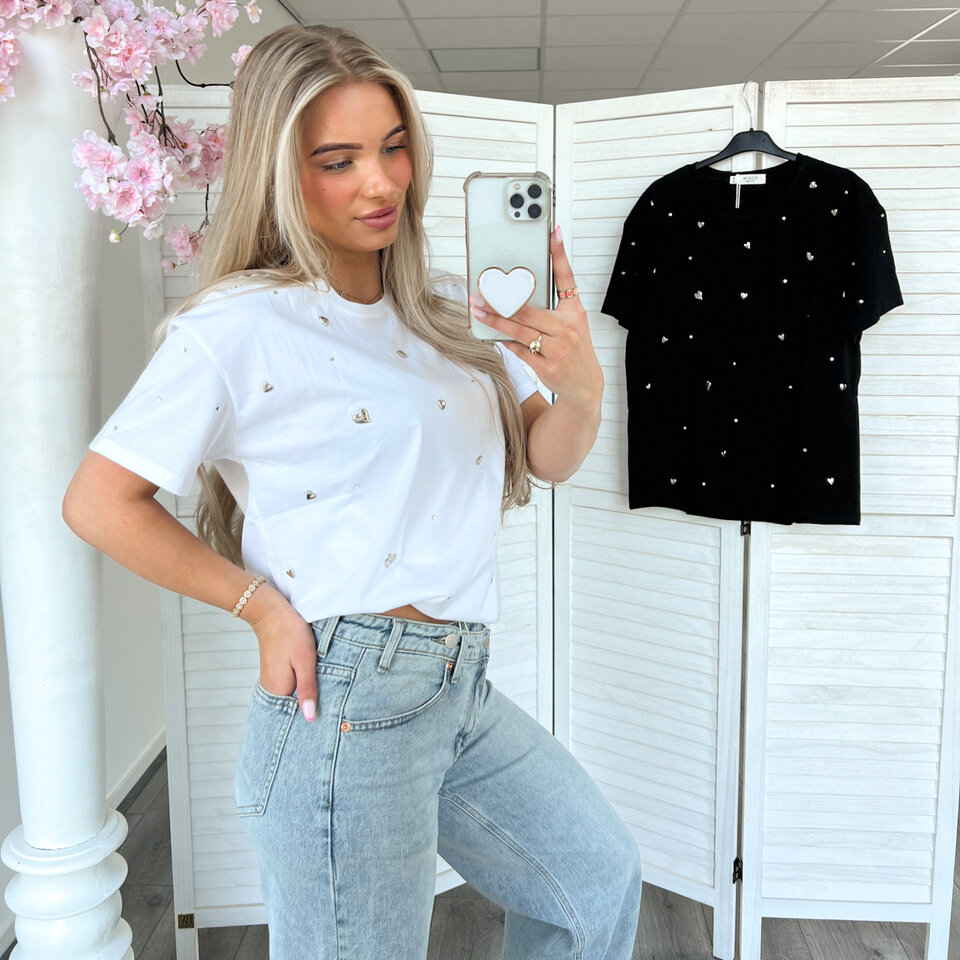 Hartjes T-Shirt Wit