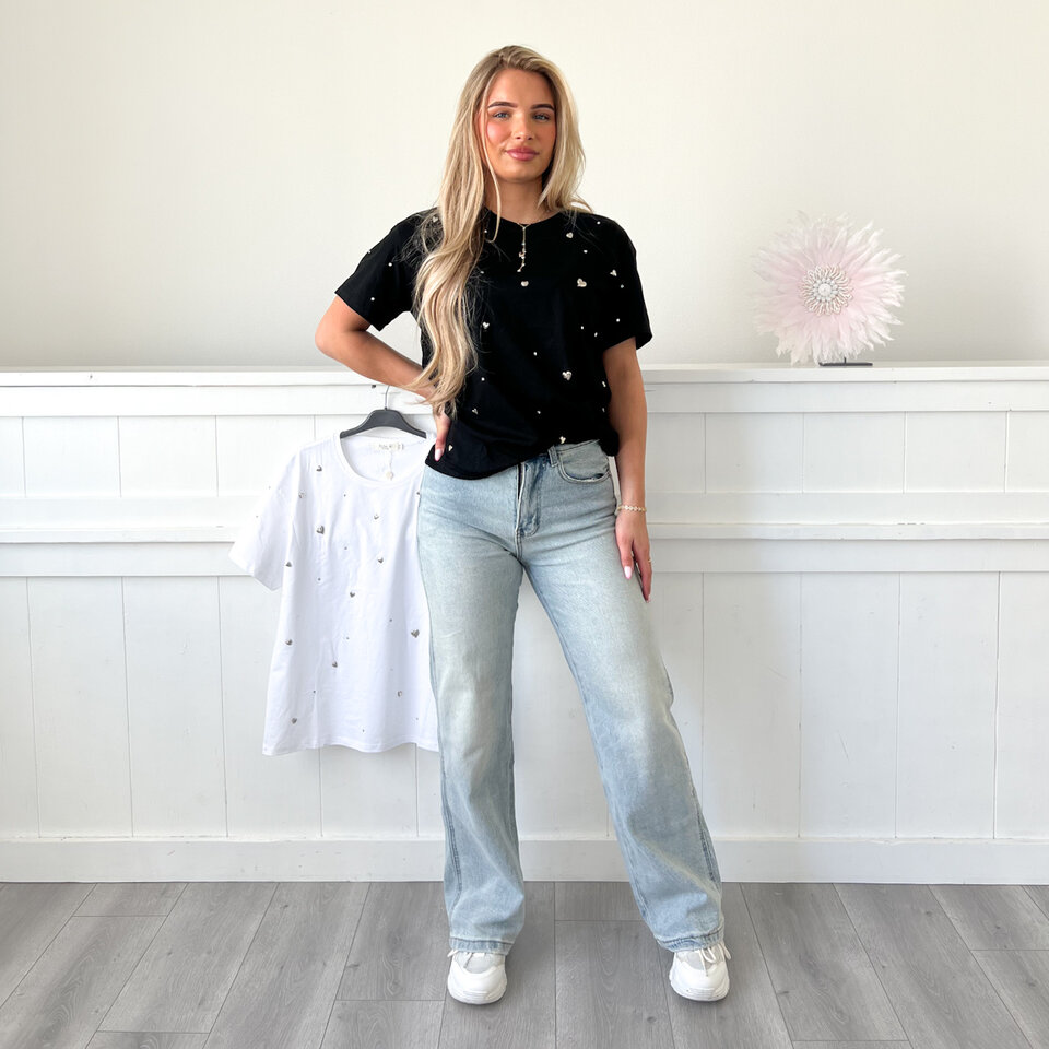 Hartjes T-Shirt Zwart
