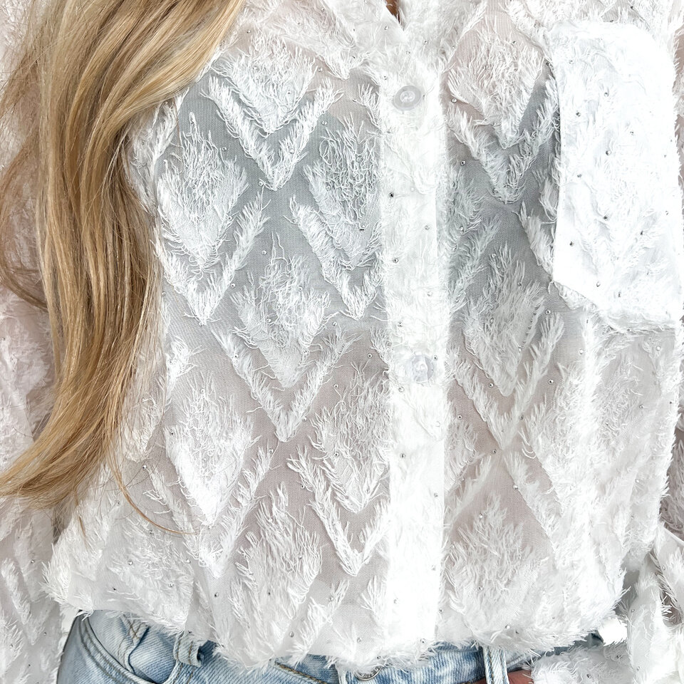 Evi Diamantjes Blouse Wit