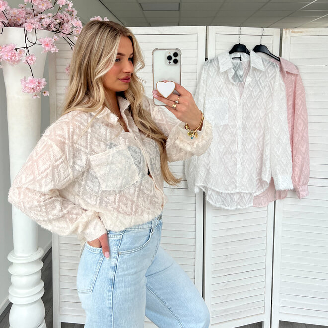 Evi Diamantjes Blouse Beige