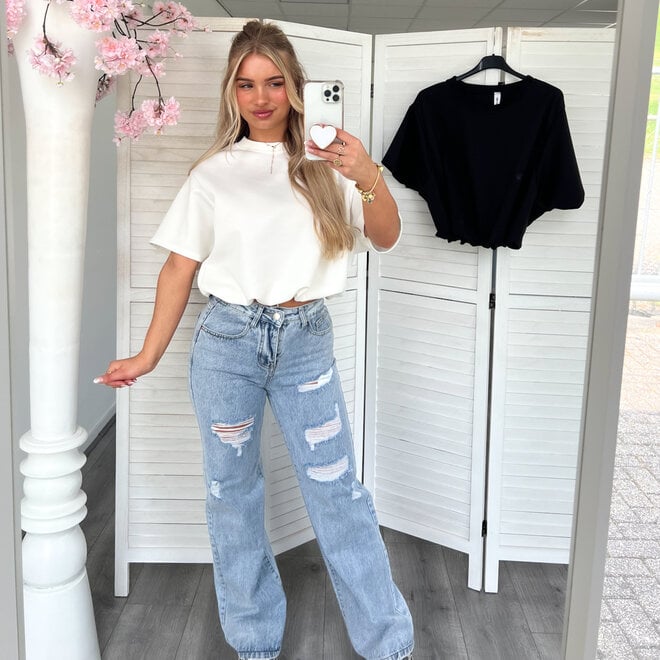 Cropped Kimmy T-Shirt Wit