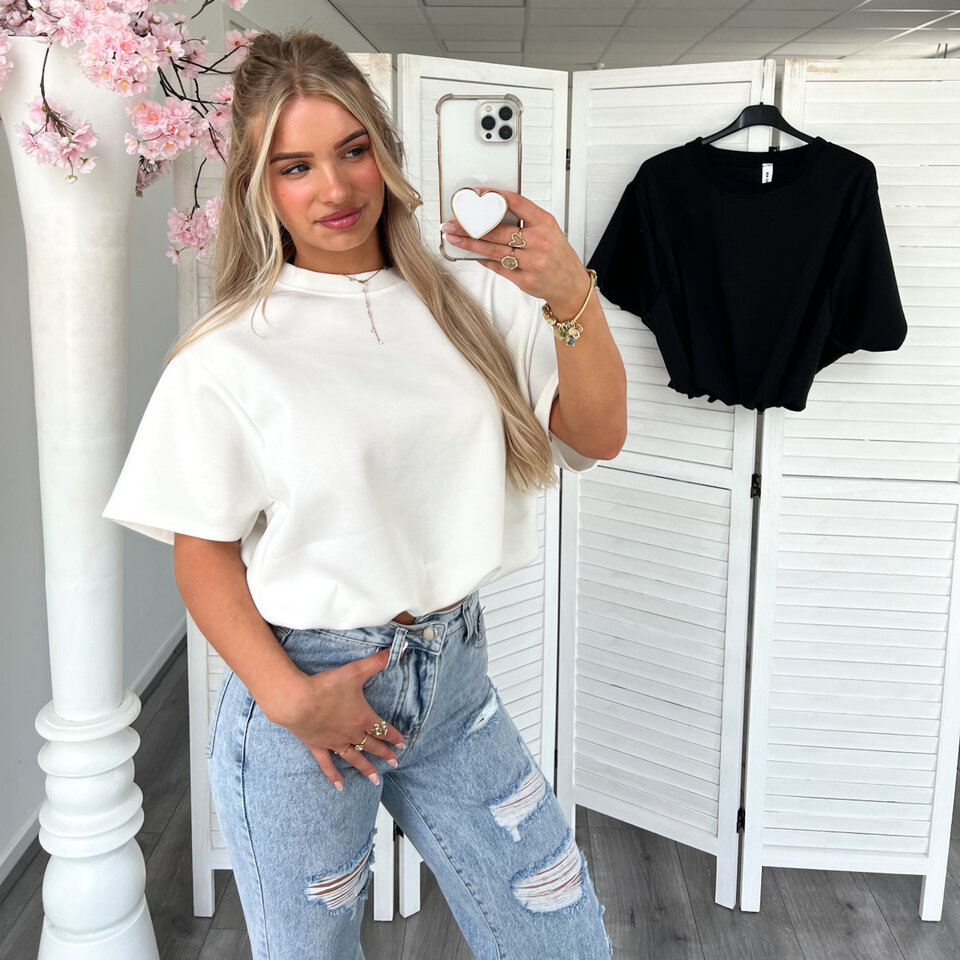 Cropped Kimmy T-Shirt Wit