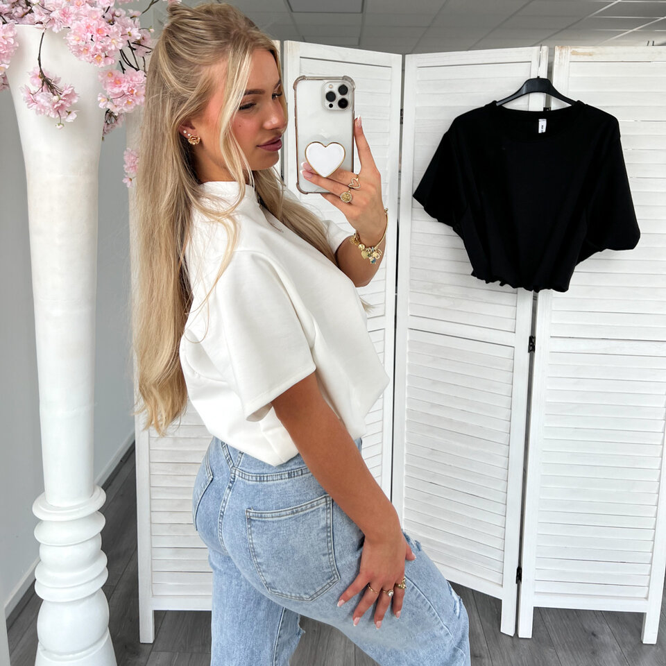 Cropped Kimmy T-Shirt Wit