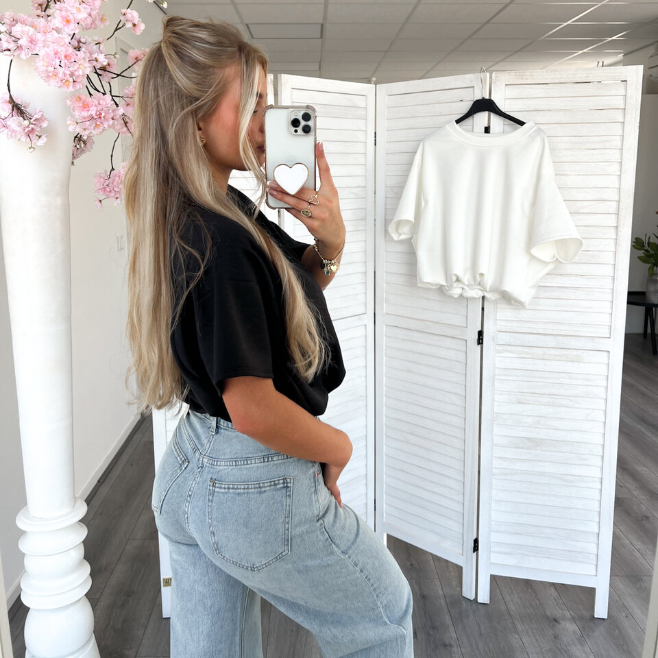 Cropped Kimmy T-Shirt Zwart