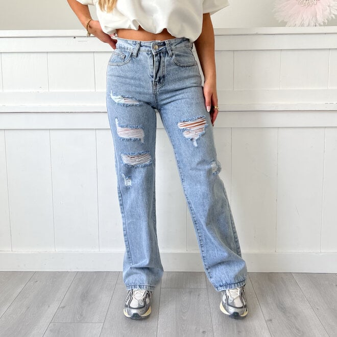 Melanie Wide Leg Jeans Blauw
