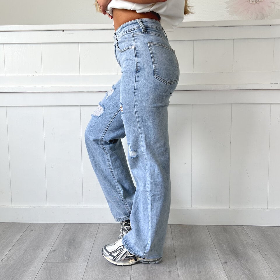 Melanie Wide Leg Jeans Blauw