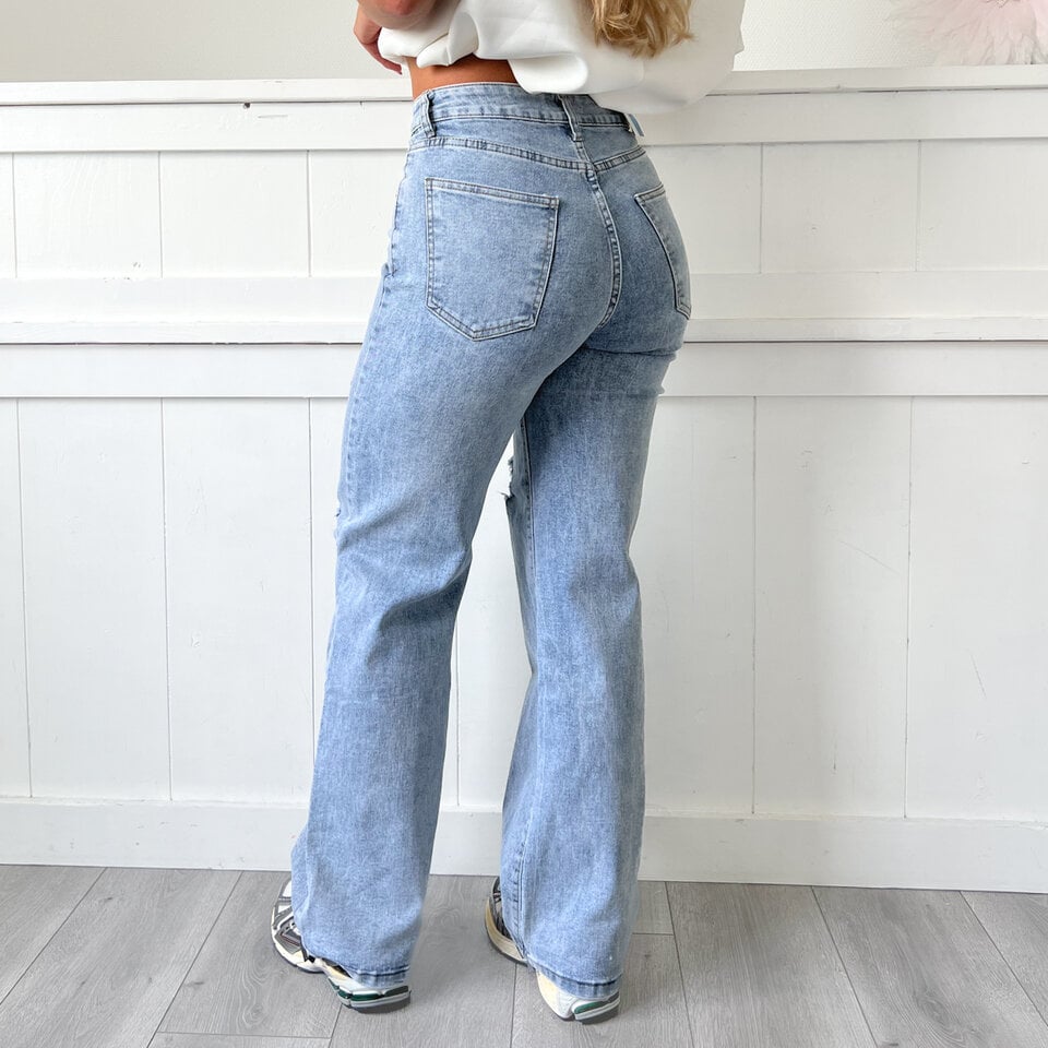 Melanie Wide Leg Jeans Blauw
