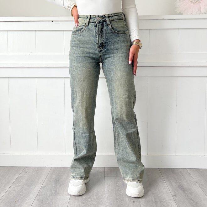 Sandy Wide Leg Jeans Dirty Blauw