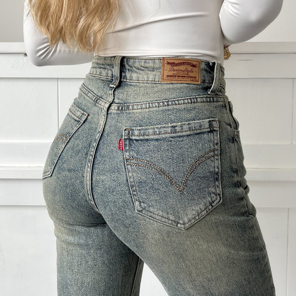 Sandy Wide Leg Jeans Dirty Blauw