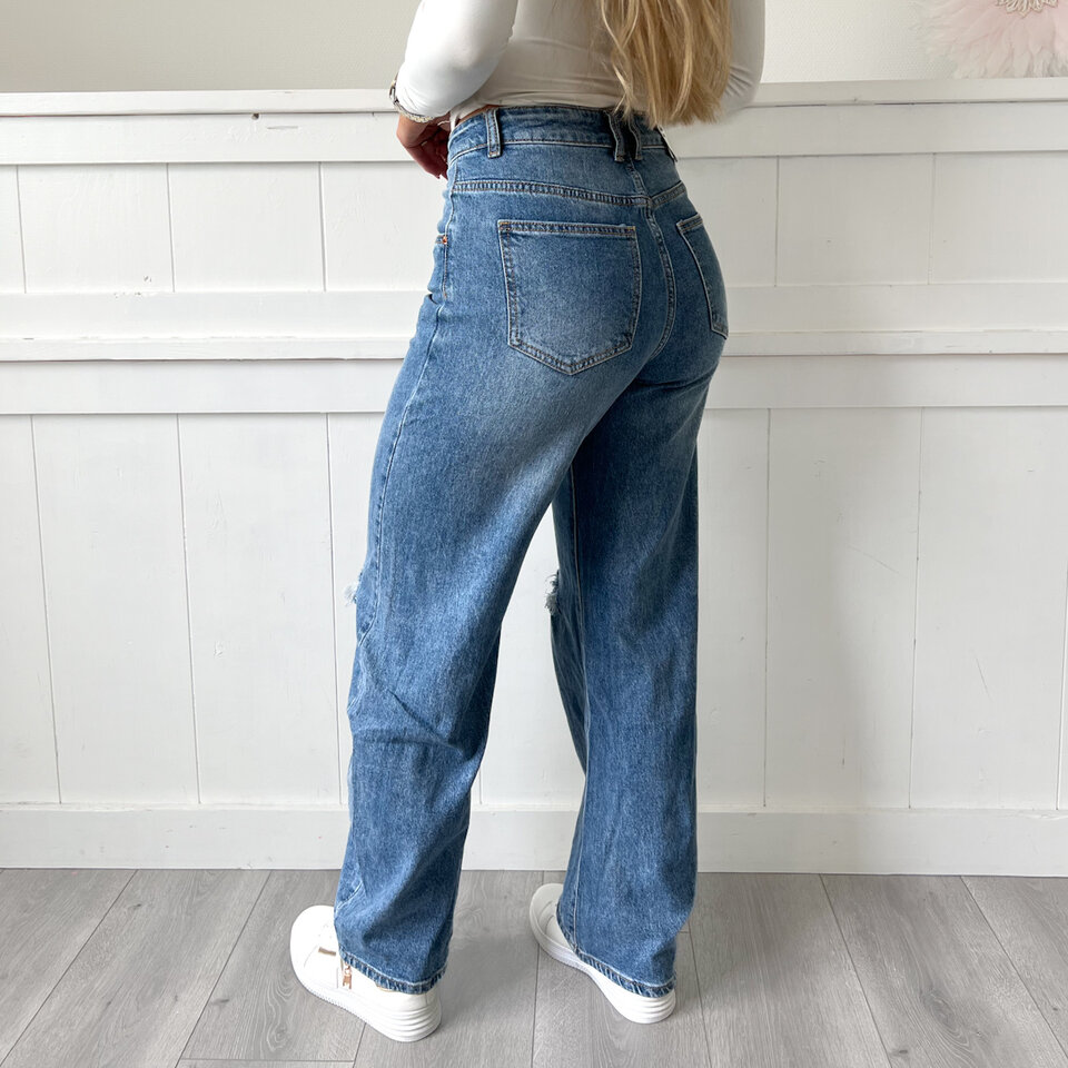 Myra Barrel Jeans Blauw