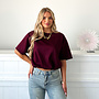 Cropped Kimmy T-Shirt Bordeaux