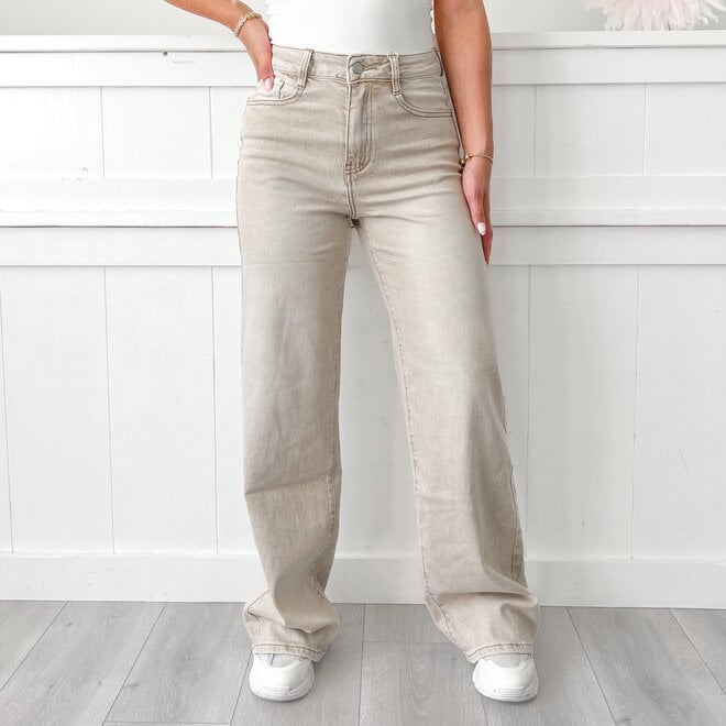Serina Wide Leg Jeans Bruin (extra lang)