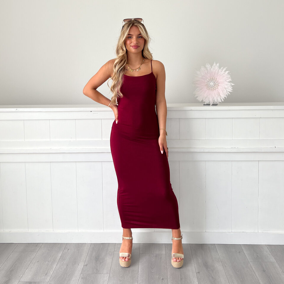 Hannah Maxi Jurk Bordeaux